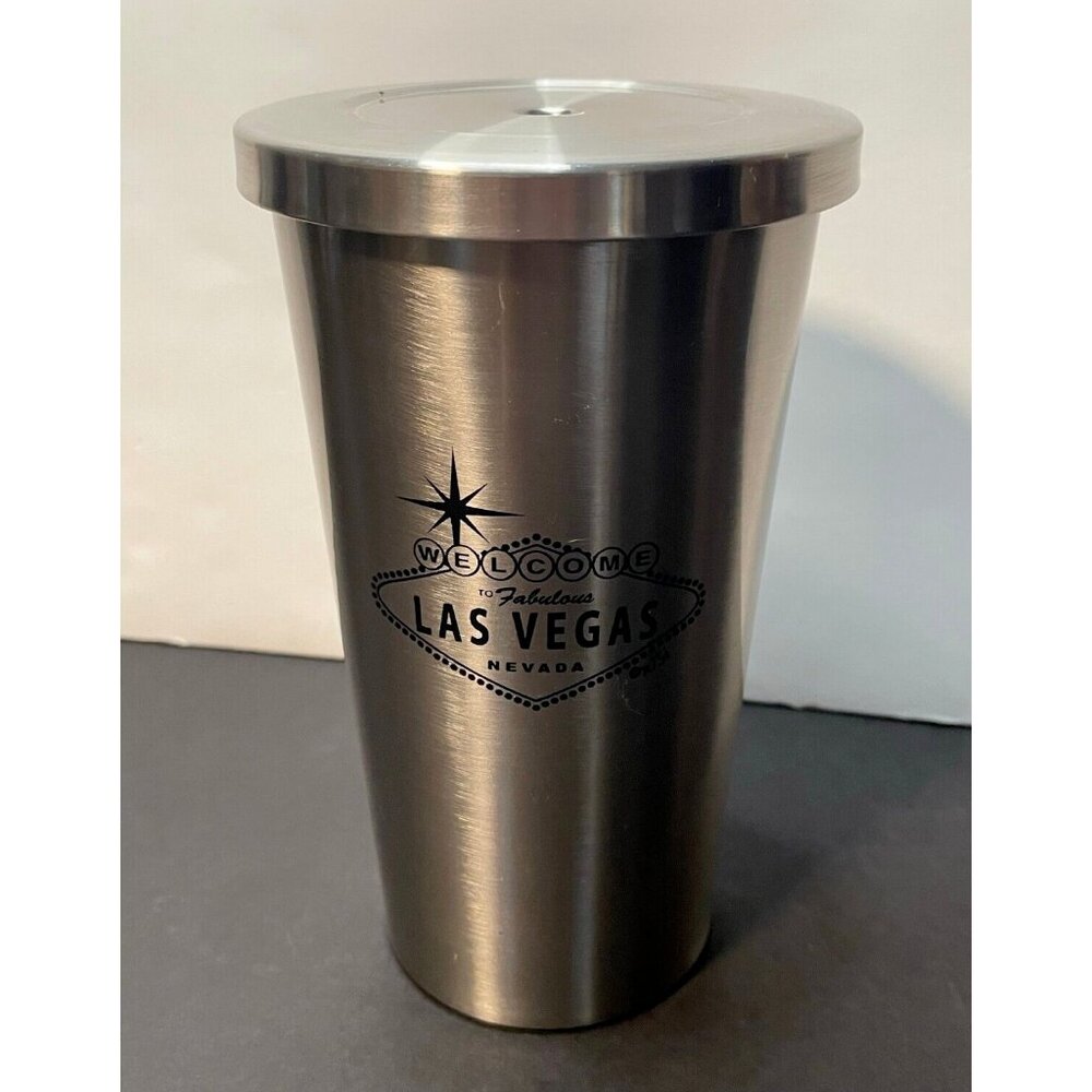 Las Vegas coffee tumbler cup travel 6 1/2" Welcome to Fabulous sign